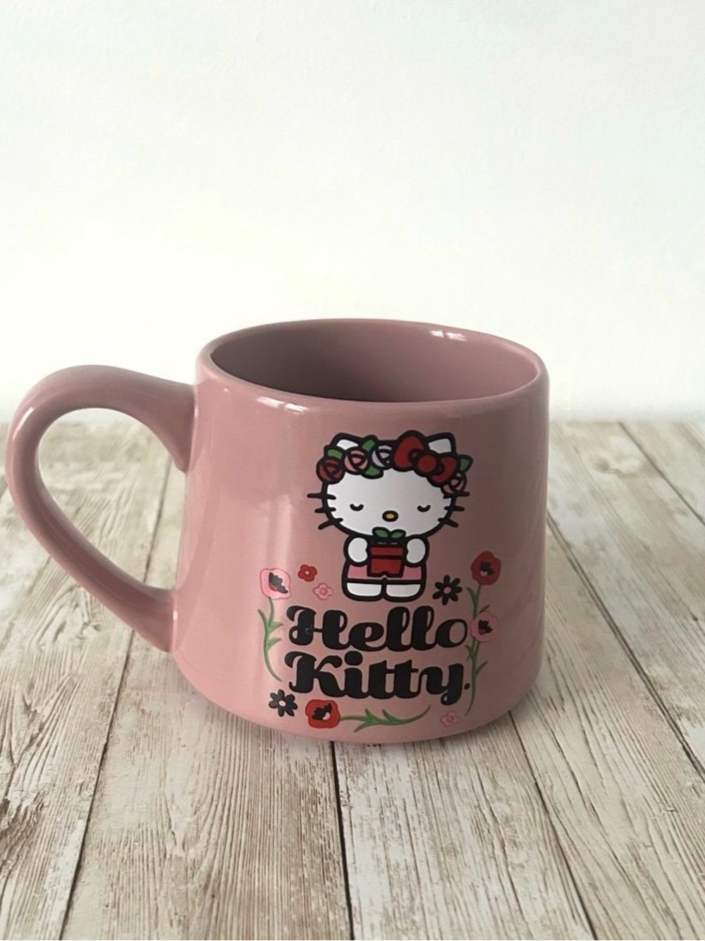Hello Kitty Pink Floral Ceramic Coffee Mug Sanrio